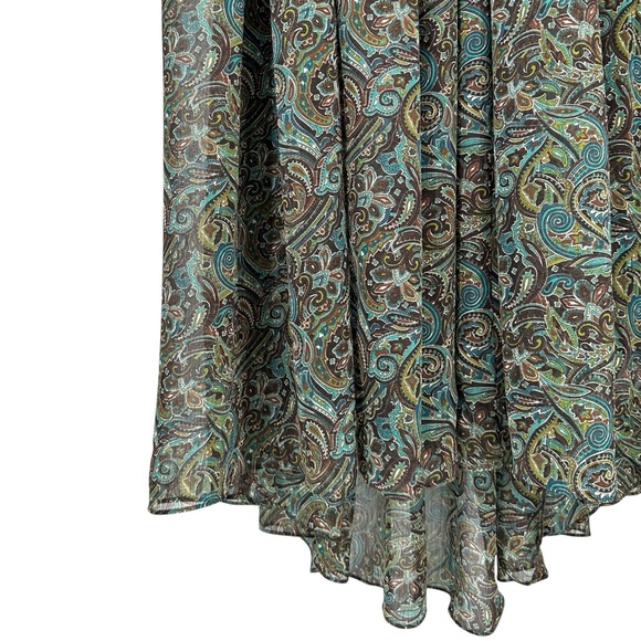 NWT Reformation Becca Dress - Brown Green Paisley Maxi Dress w/ Slip Liner sz S - Picture 6 of 16